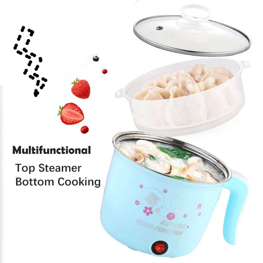Multifunction Electric Cooker Hot Pot 1-2 People Heating Pan Multi Ramen Pot Machine Mini Rice Cook Kitchen Appliance Korea 220V Good Vibrations Adult Super Store