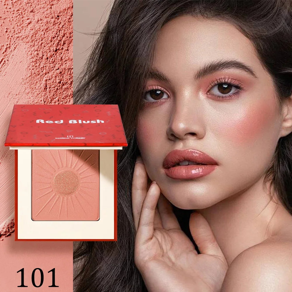 1PC Waterproof Blush Palette: Nude matte with pearlescent particles, light pink, orange and red, lightweight and long-lasting, s Good Vibrations