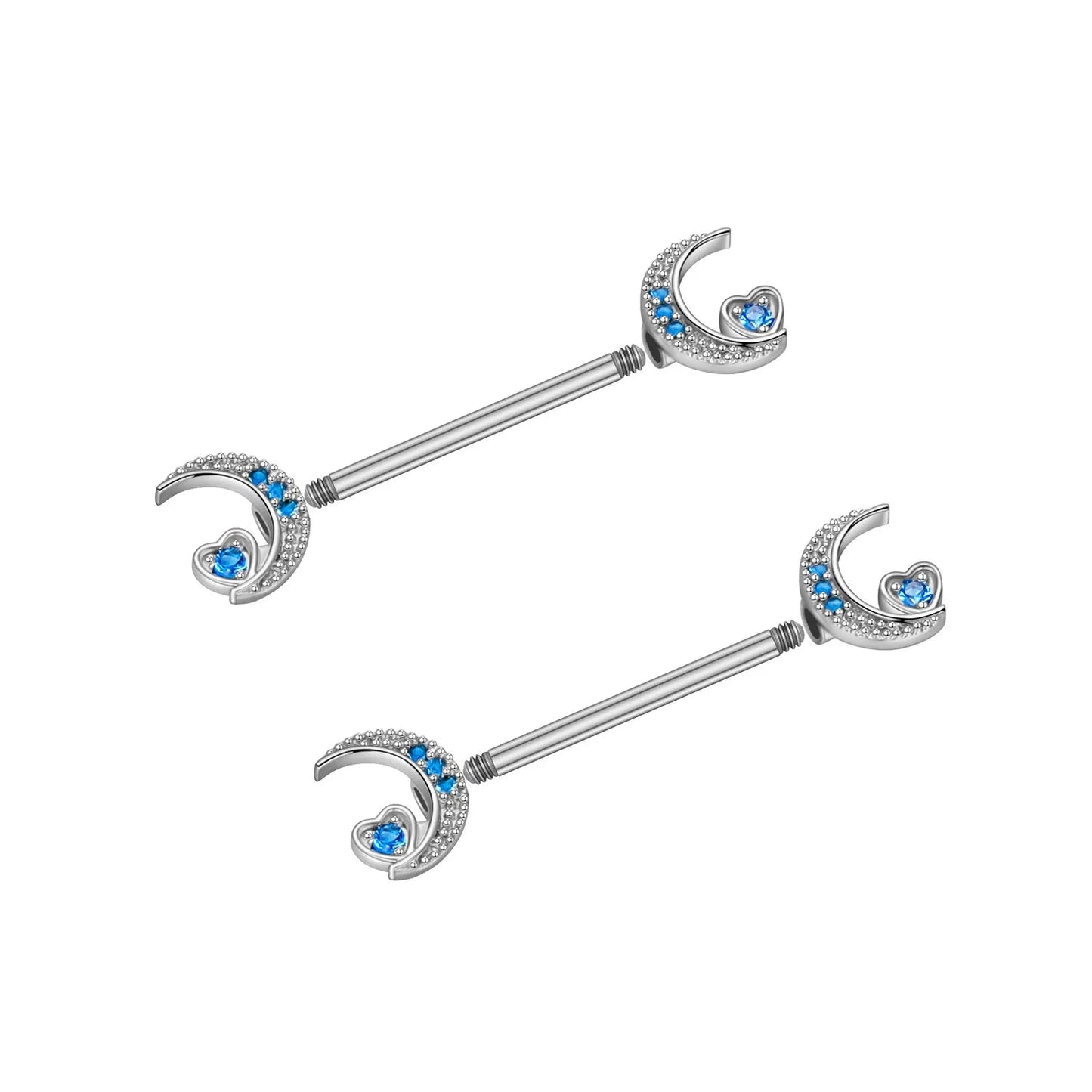 2pcs Steel Bear Dangled Zircon Nipple Piercing Sexy Breast Cover for Women Fashion Starfish Heart Shield Bar Barbell Nipple Ring Good Vibrations Adult Super Store