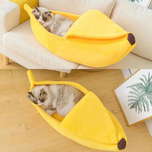 Banana Cat Bed House Funny Cute Cozy Cat Mat Beds Warm Durable Portable Pet Basket Kennel Dog Cushion Cat Supplies Multicolor Good Vibrations
