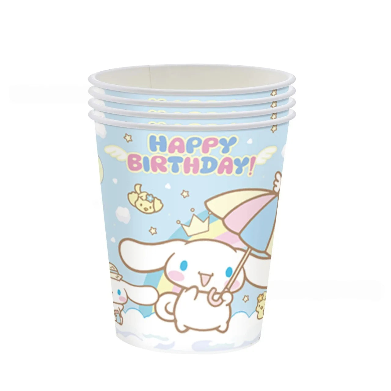 Cinnamorolls Birthday Party Decoration Tableware Set Balloons Cup Plate Banner for Kids Party Favors Baby Shower Supplies Good Vibrations