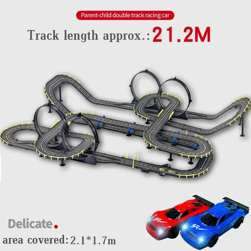 Electric rail car 1:43 double remote control racing track toy automatic racing electric track children Christmas gift Good Vibrations