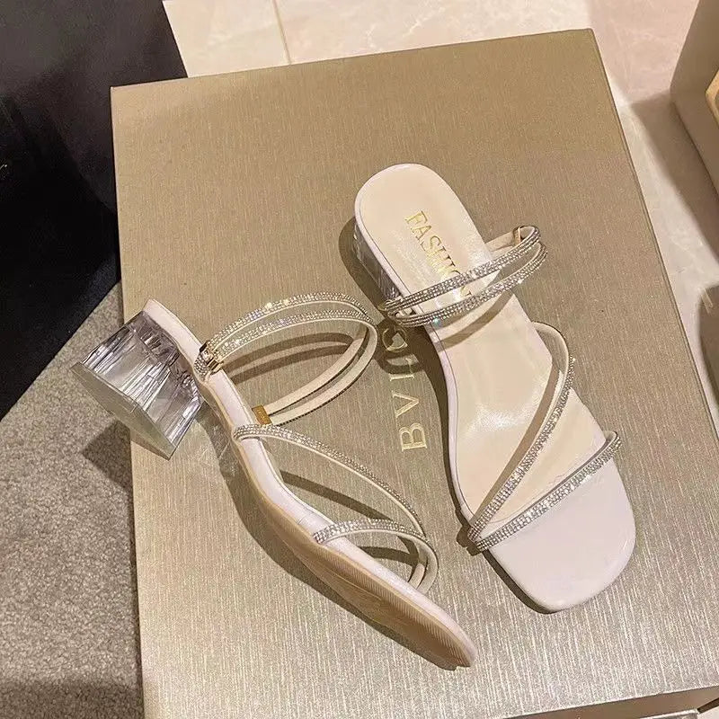 Sandal Slipper 2024 New Summer Fairy Style Womens Shoes Antiskid Not Grinding Feet High Heels Womens Sandals Womens Slippers Good Vibrations