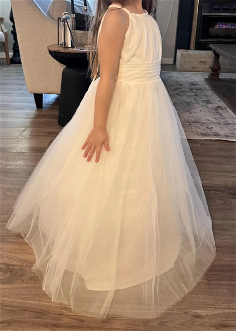 Flower Girl Dress Lace Chiffon Long Dresses Flower Girl Wedding Dress Summer Boho Birthday Party Wedding Dress For 2-14 Years