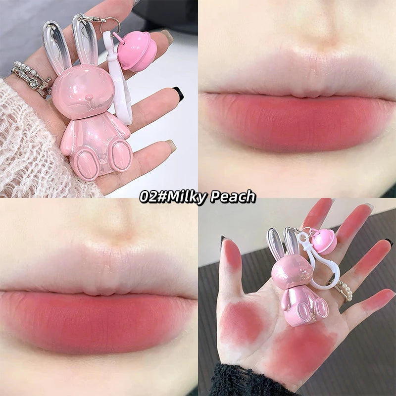 Gege Bear Pink Rabbit Velvet Matte Lip Cream Black Rabbit Water light lip glaze matte mirror pendant lipstick lip gloss Good Vibrations