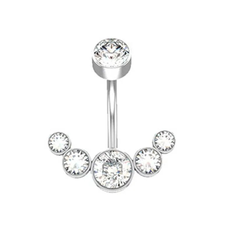 Dainsty Dangled Belly Button Rings Surgical Steel 14G Bar Navel Piercing Ring Crystal CZ Bee Flower Heart Belly Ring Ear Jewelry Good Vibrations Adult Super Store