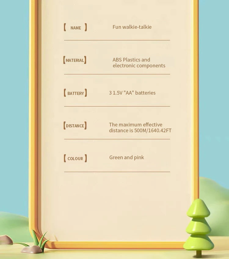 Walkie-talkie mobile phone outdoor cute toy children parent-child intercom machine cartoon boys and girls educational toy gift Good Vibrations