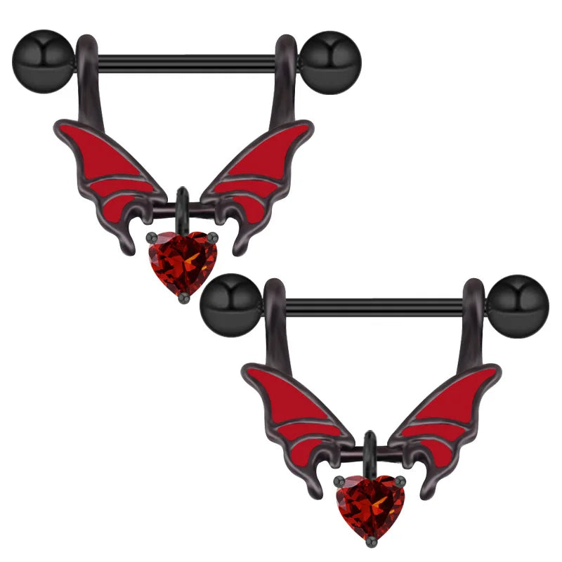 Stainless Steel Pink Bunny Nipple Piercing Jewelry Set 14G Green Bat Nipple Rings Bulk Cat Nipple Barbell Pack Piercing Pezon