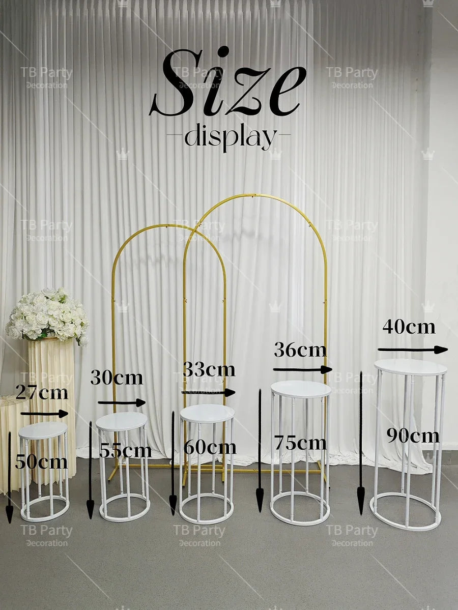 White Cylinders Cake Table Party Wedding Decoration Cylindrical Cloth Cover Stand Dessert Bar Photograph Background Good Vibrations