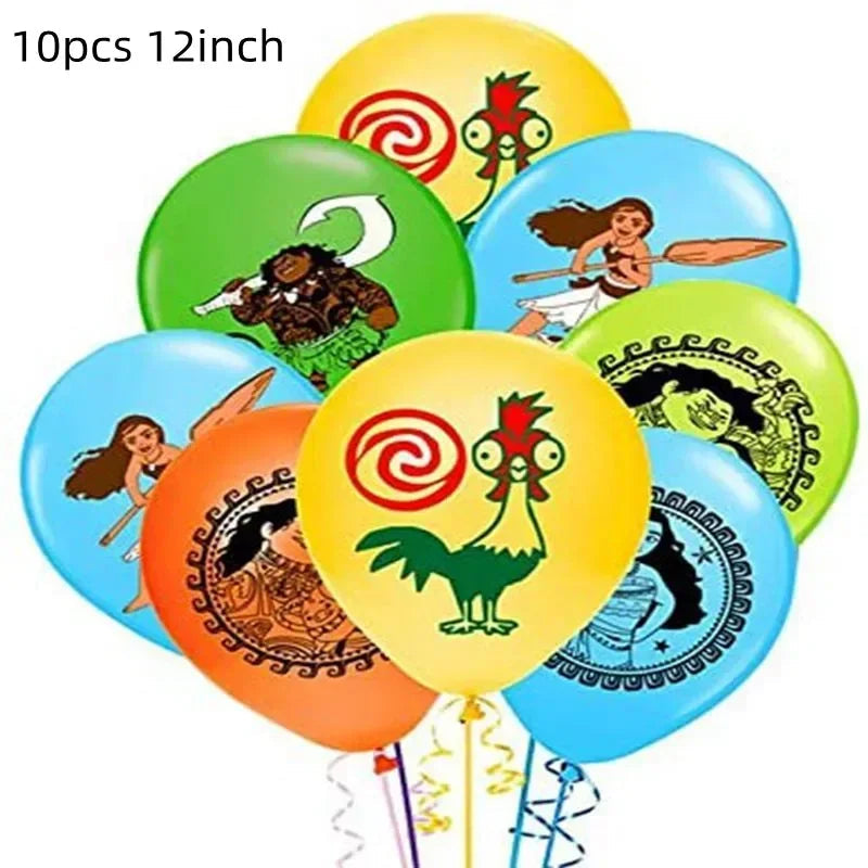New MINISO Moana Theme Children Birthday Party Disposable Tableware Cup Plate Flag Kids Girls Wedding Party Decoration Supplies Good Vibrations