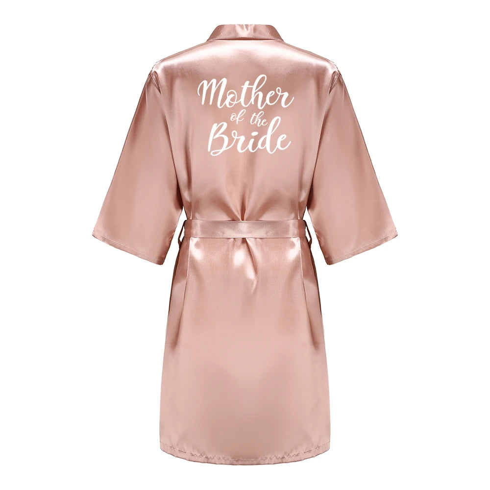 Wedding Bride Bridesmaid Robes for Women Bridal Party Gifts Team Dress Gown Silk Satin Sleepwear Kimono Sexy Summer Bathrobe Good Vibrations