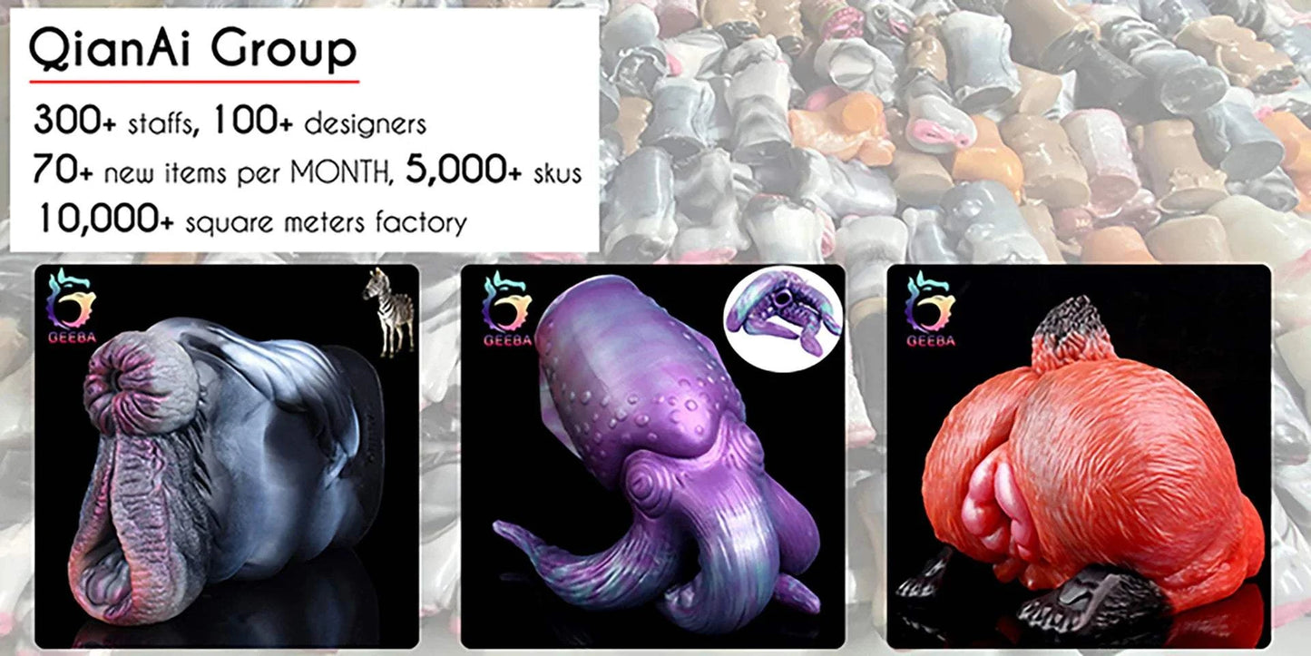 GEEBA Fantasy Animal Male Masturbator Realistic Silicone Flexible