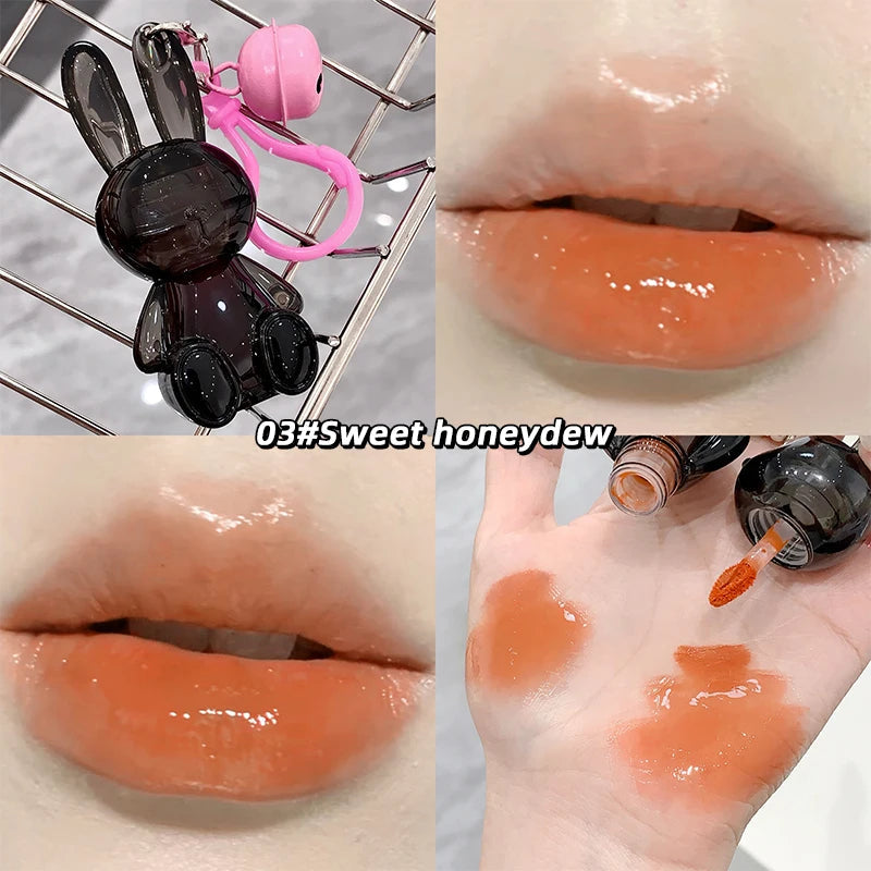 Gege Bear Pink Rabbit Velvet Matte Lip Cream Black Rabbit Water light lip glaze matte mirror pendant lipstick lip gloss Good Vibrations
