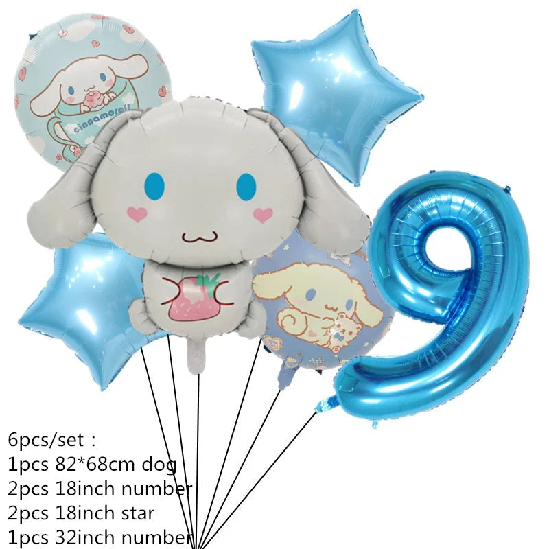 Cinnamorolls Birthday Party Decoration Tableware Set Balloons Cup Plate Banner for Kids Party Favors Baby Shower Supplies Good Vibrations
