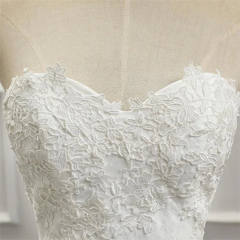 Vestidos Para Mujer Elegantes Para Boda New Strapless Slimming Fishtail Sweet Lace French Light Luxury Bride Light Wedding Dress Good Vibrations