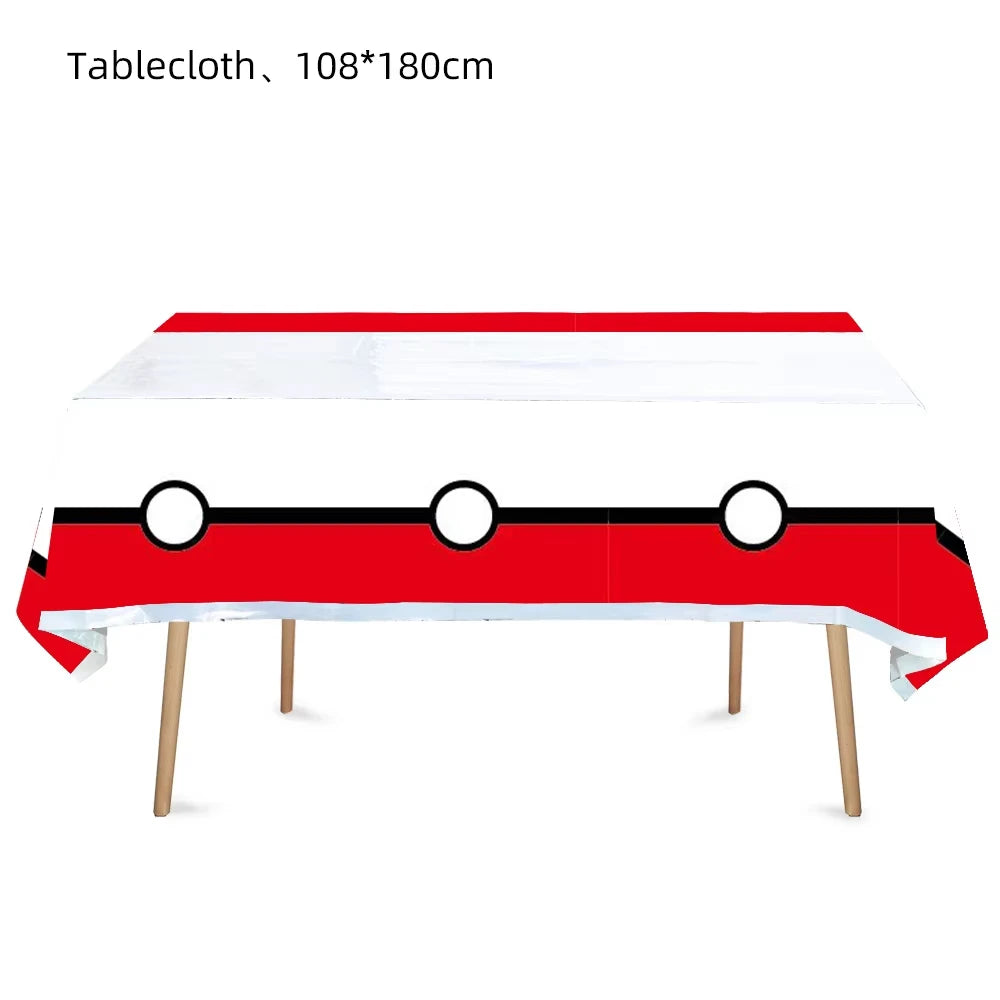Pokemon Birthday Party Disposable Party Plates Pikachu Theme Tablecloth Character Balloon Birthday Decoration Baby Shower Suppli Good Vibrations