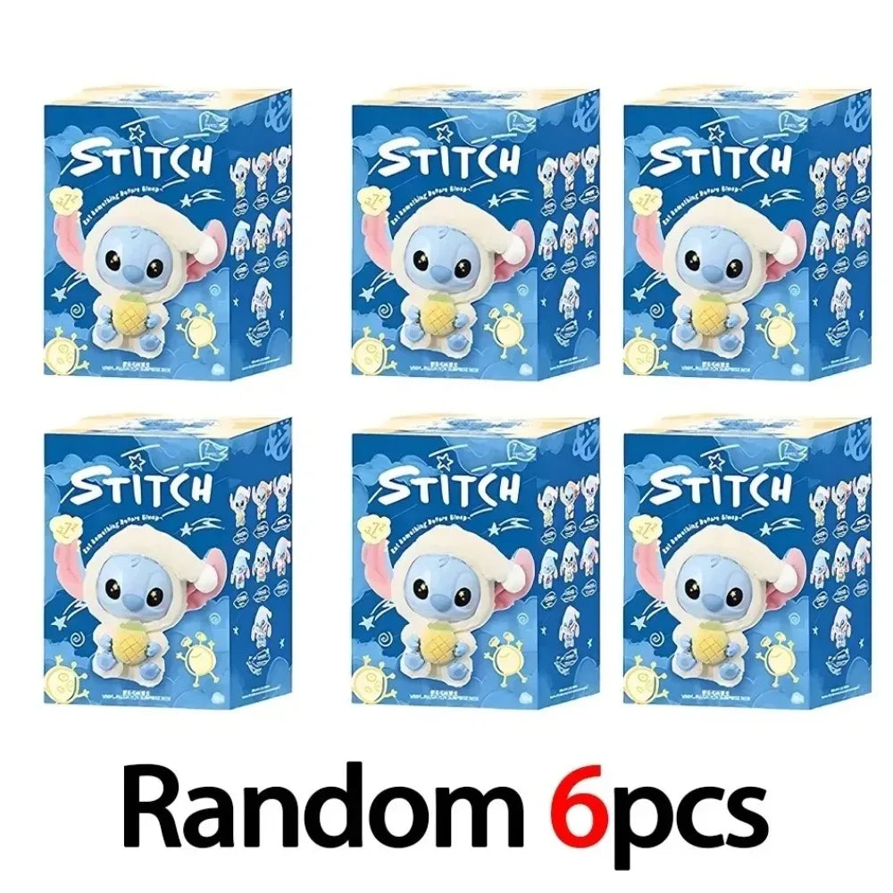2025 New Stitch Eat Something Before Sleep Series Plush Blind Box Vinyl Toys Cute Doll Mystery Box Bag Hanging Decoration Gift* Good Vibrations