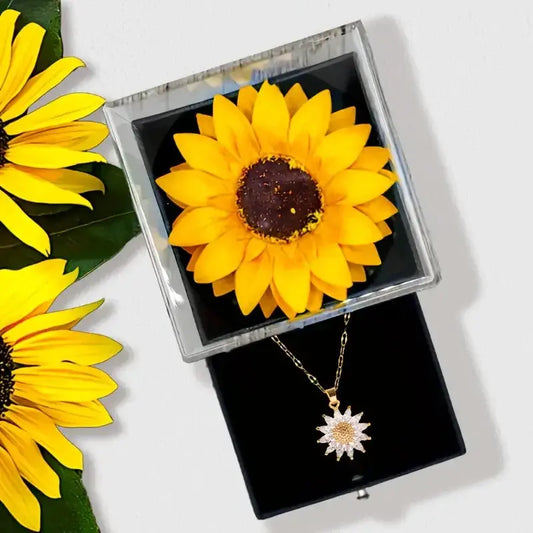 Sunflower Necklace Gift Box, Mother's Day, Nurses' Day, Thanksgiving, Christmas, fall gifts, anniversaries, graduation gifts Good Vibrations