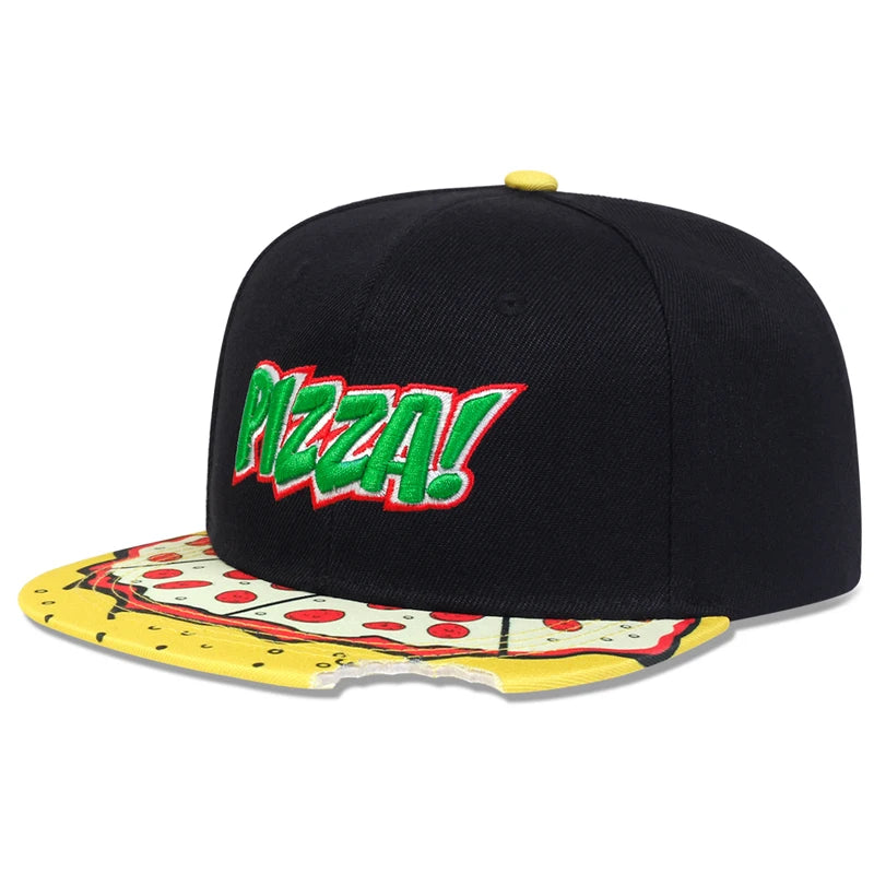 Unisex Eye PIZZA Embroidery Hip-hop Hats Spring and Autumn Outdoor Adjustable Casual Baseball Caps Sunscreen Hat Good Vibrations