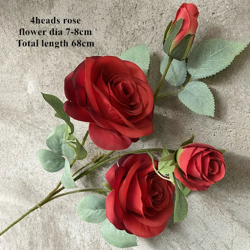 Wedding Decor Rose red wine red artificial rose flower row road guide Hydrangea flower silk flower dropshipping Good Vibrations