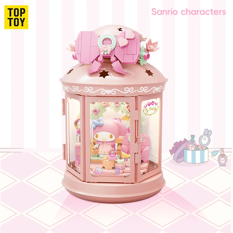 Sanrio Building Blocks Night Light Series Puzzle Assembly Kuromi Pochacco Kawaii Decorative Building Blocks Girl's Birthday Gift Good Vibrations