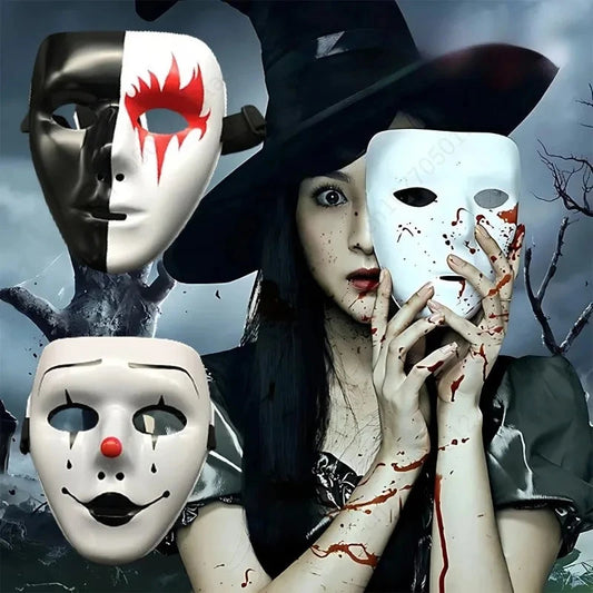 Halloween Masquerade Mask Spooky Full Face Mask Props for Haunted House Role Play Dance Party Stage Performance Decoration Good Vibrations