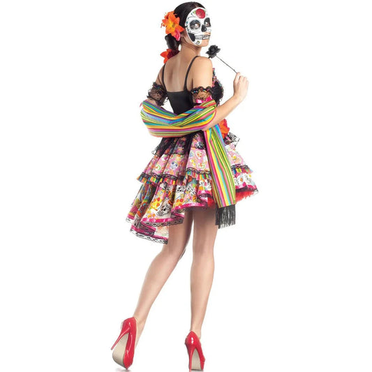 Halloween Costumes for Women Skull Flower Fairy Ghosts Bride Dress Mexico Day Of The Dead Skull Zombie Vampire Cosplay Good Vibrations