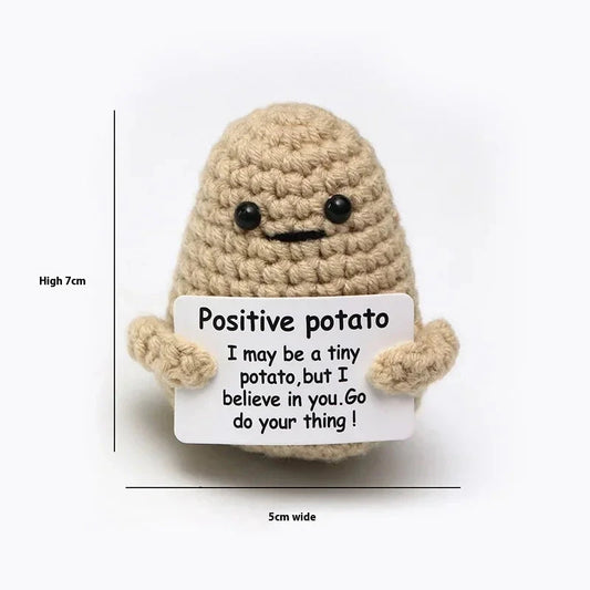 New Positive Energy Hug Pocket Mini Handmade Plush Wool Woven Doll with Card Funny Birthday Holiday Gift Family Room Decoration Good Vibrations