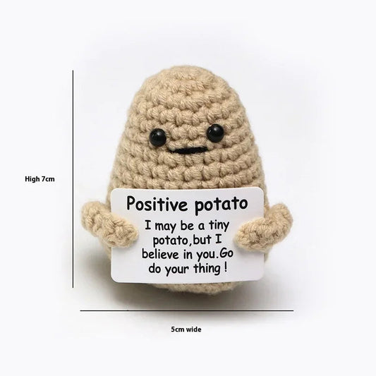 New Positive Energy Hug Pocket Mini Handmade Plush Wool Woven Doll with Card Funny Birthday Holiday Gift Family Room Decoration Good Vibrations