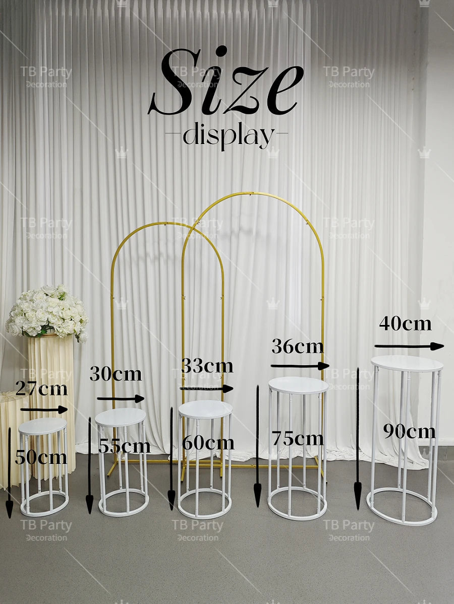 White Cylinders Cake Table Party Wedding Decoration Cylindrical Cloth Cover Stand Dessert Bar Photograph Background Good Vibrations