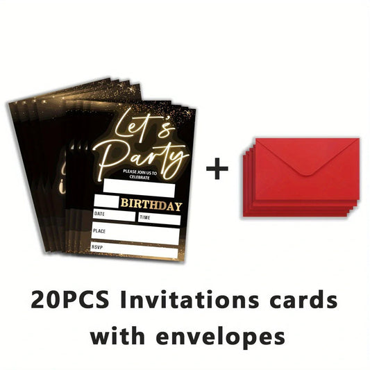 20pcs, Birthday invitation cards, 20 birthday invitation cards with envelopes, bluey birthday party invitations Good Vibrations