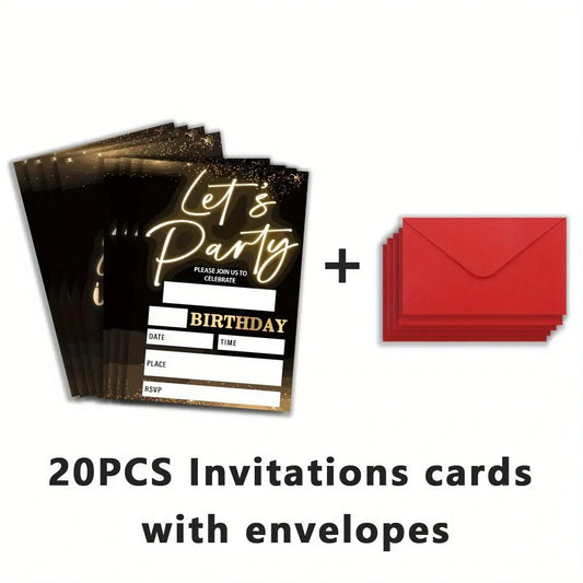 20pcs, Birthday invitation cards, 20 birthday invitation cards with envelopes, bluey birthday party invitations Good Vibrations