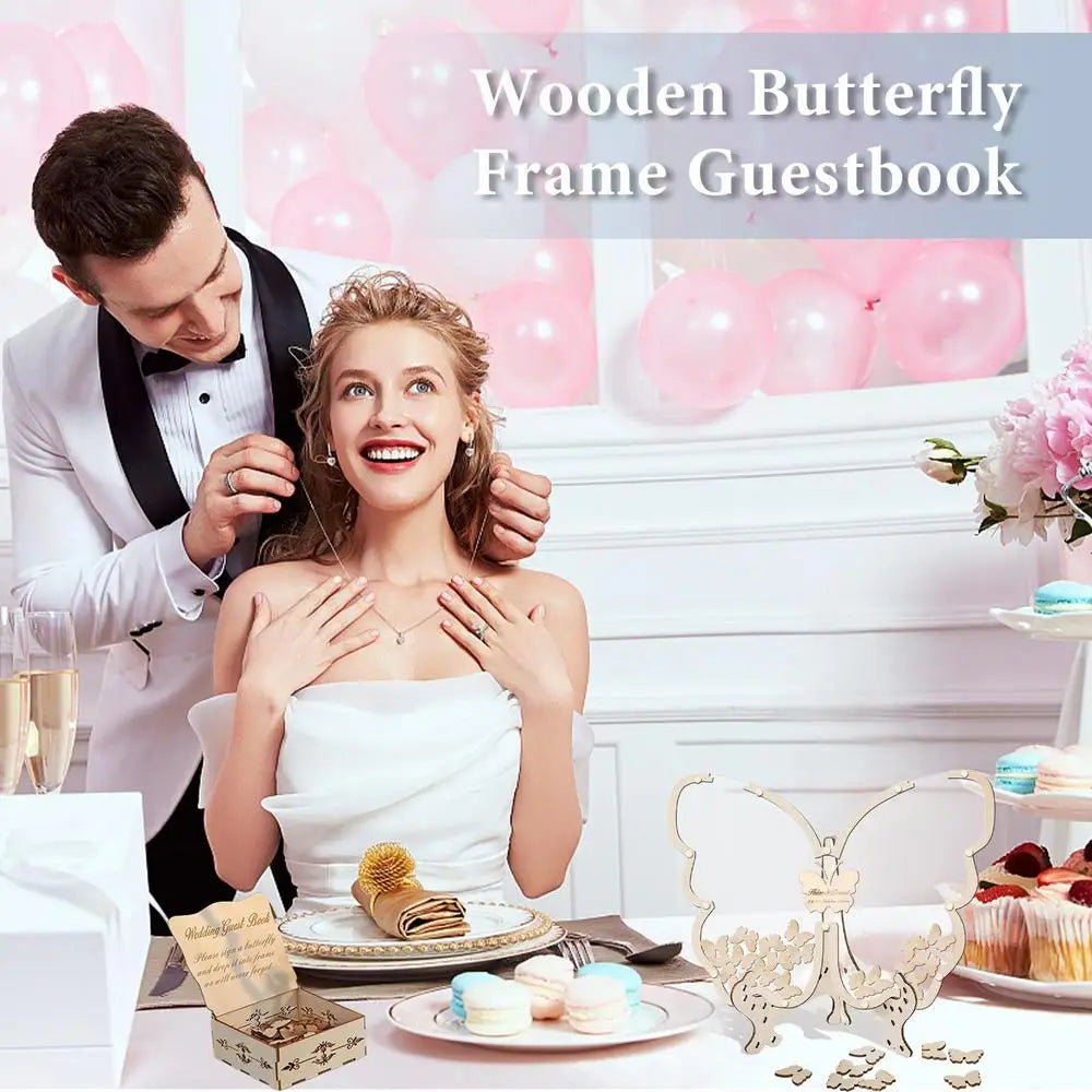 Wooden Wedding Guest Book Wooden Wedding Decorations For Ceremony Elegant Guestbook Keepsakes For Birthday Graduation Good Vibrations