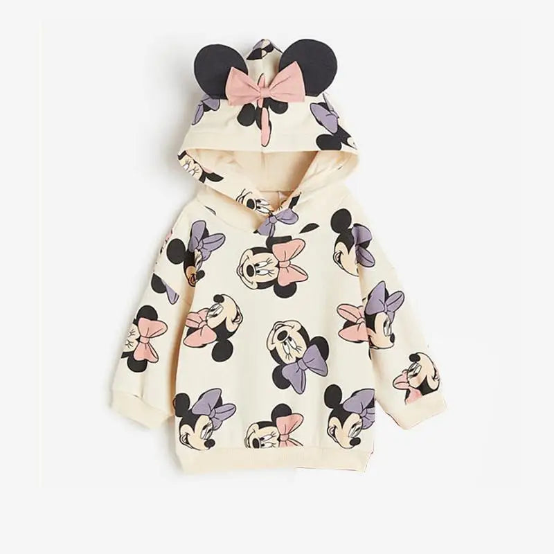 DisDisney Children's Autumn Cartoon Printed Hoodie Fashion Versatile and Simple Top Good Vibrations