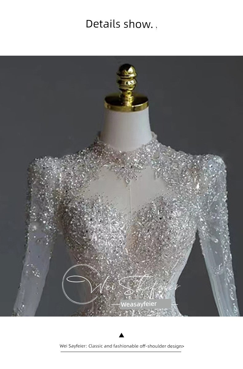 Short Long-Sleeved Socialite Wedding Dress