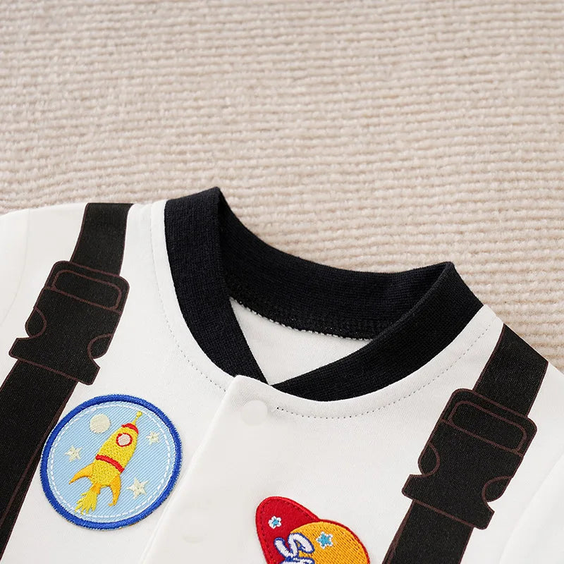 0-36M Spring and Autumn Newborn Bodysuit Long sleeved Astronaut Role Play Pure Cotton Comfortable and Breathable Good Vibrations
