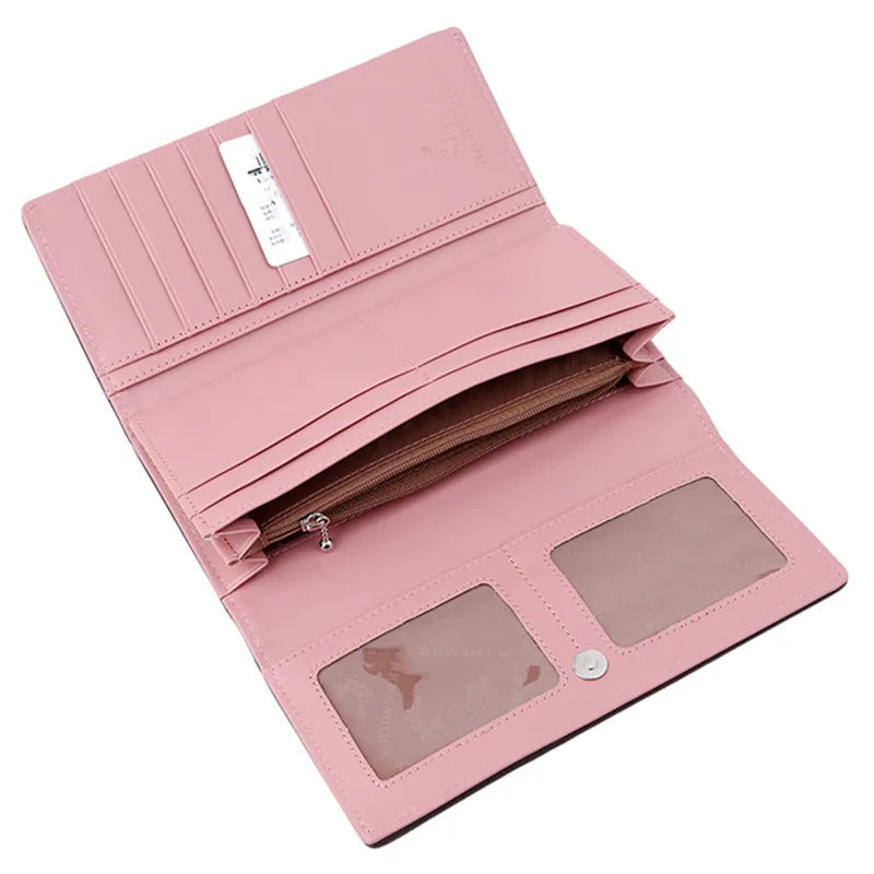 Long Wallet For Girl Multi-functional PU Wallets Women Coin Purse Card Holders Clutch Female Practical Wallets Purses For Gift Good Vibrations
