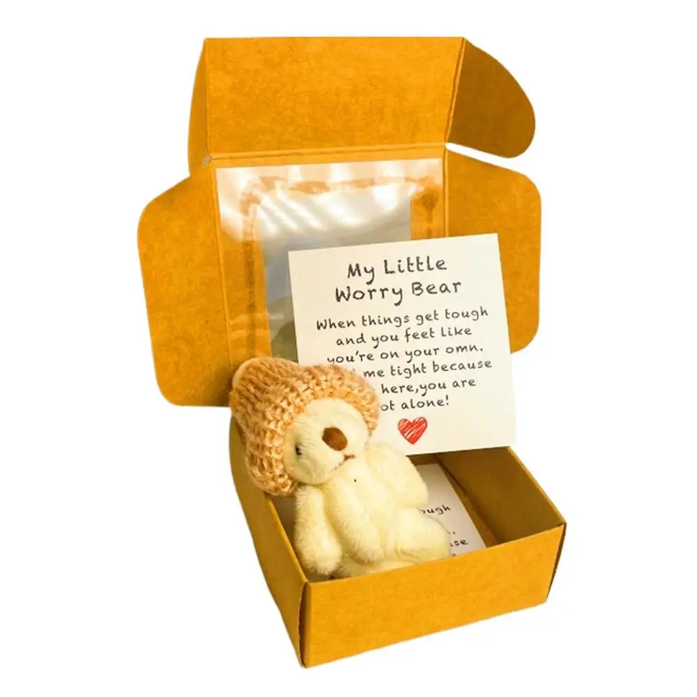 NEW Pocket Teddy Bear Mini Plush Bears In Box, Little Pocket Bears With Inspirational Card, Sympathy Gifts For Graduation Birth Good Vibrations
