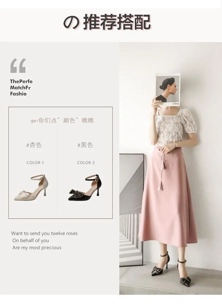 Medium Heel Heels Women's Shoes Trend Pointed Toe Butterfly Stilettos Elegant Dress Weddings Bridal Party White Designer Good Vibrations