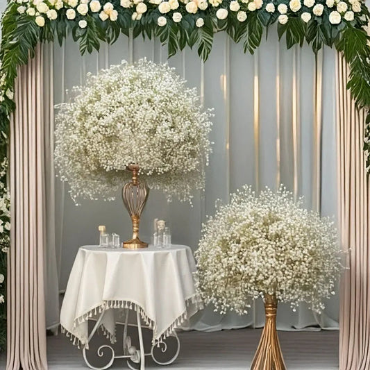 Must Have Wedding Essential! Baby's Breath Flower Ball Sets Elevate Table Stage Decor Guaranteed Stunning Photos Good Vibrations