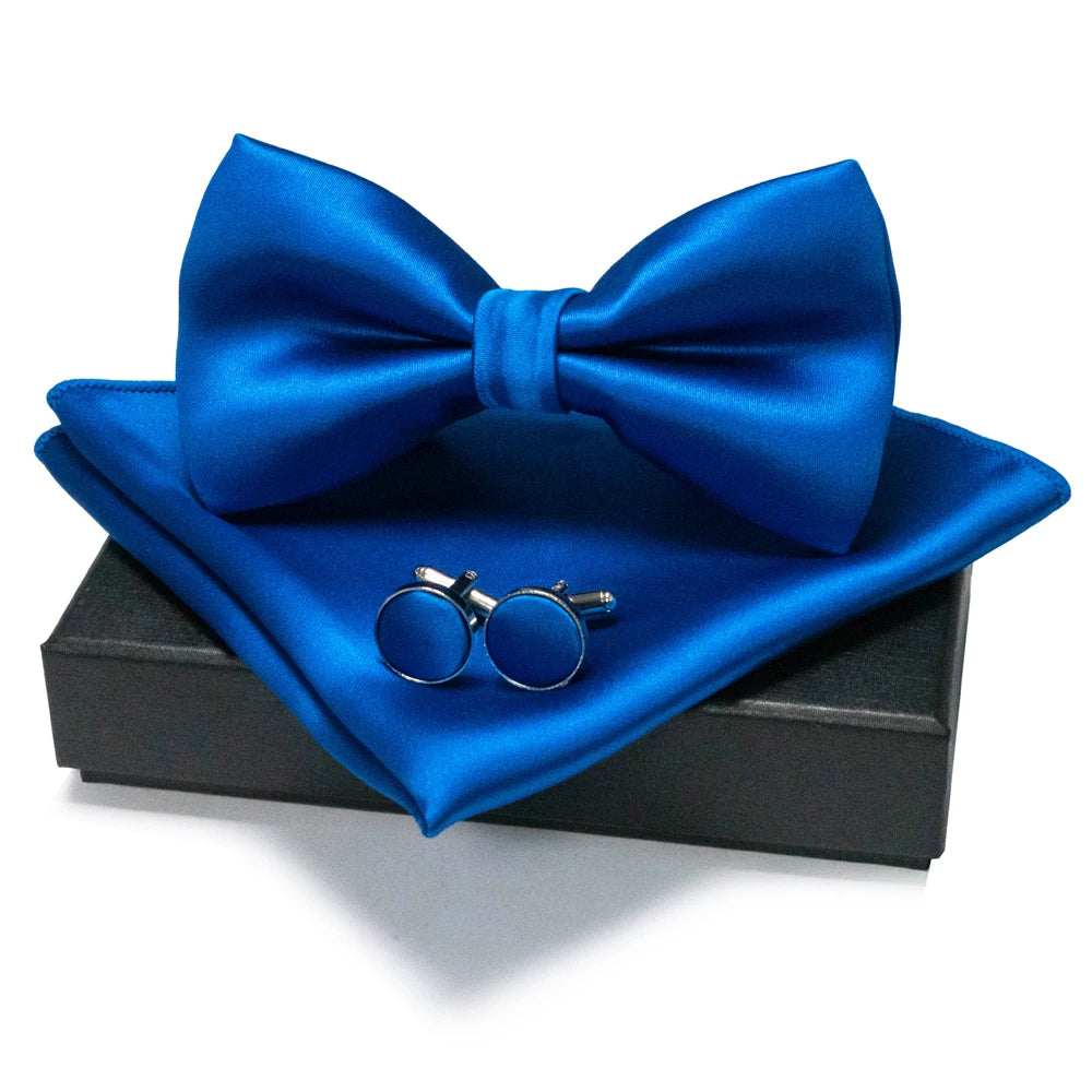 EASTEPIC Men's Bow Tie Sets Including Cufflinks and Handkerchieves Bow Ties with Adjustable Straps for Formal Occasions Good Vibrations