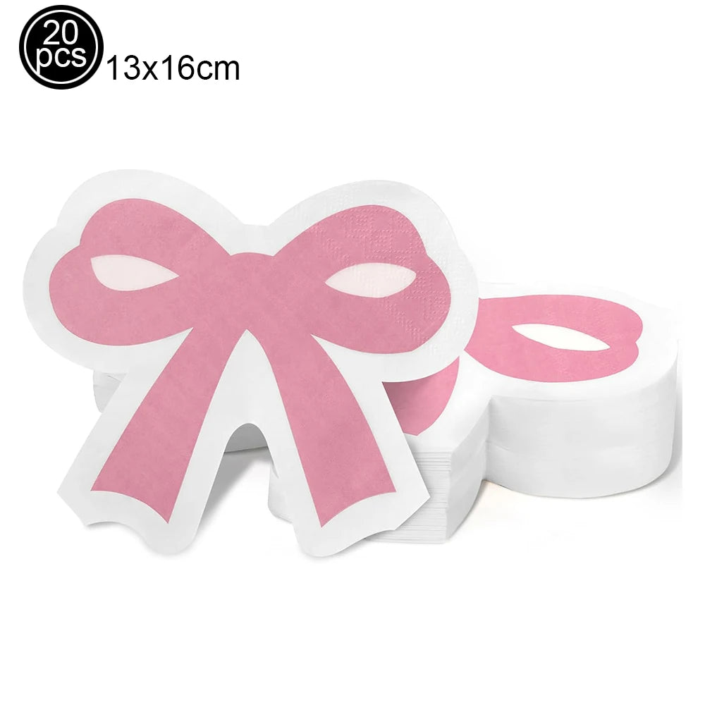 Pink Bow Birthday Cake Toppers for Girl Paper Bowknot Cake Decorations Princess Cake Toppers Wedding Birthday Party Supplies Good Vibrations
