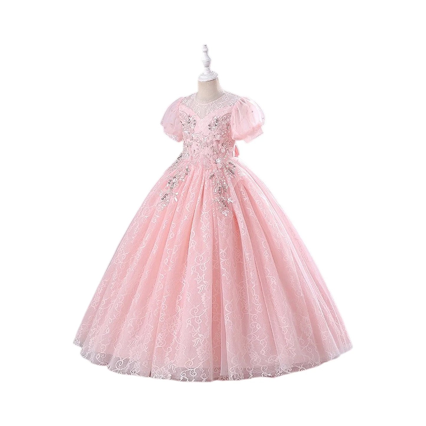 Girls Elegant Dresses Luxury Girl Wedding Dress Embroidery Flower White Dress For Girl Party Dress First Communion Prom Dress Good Vibrations