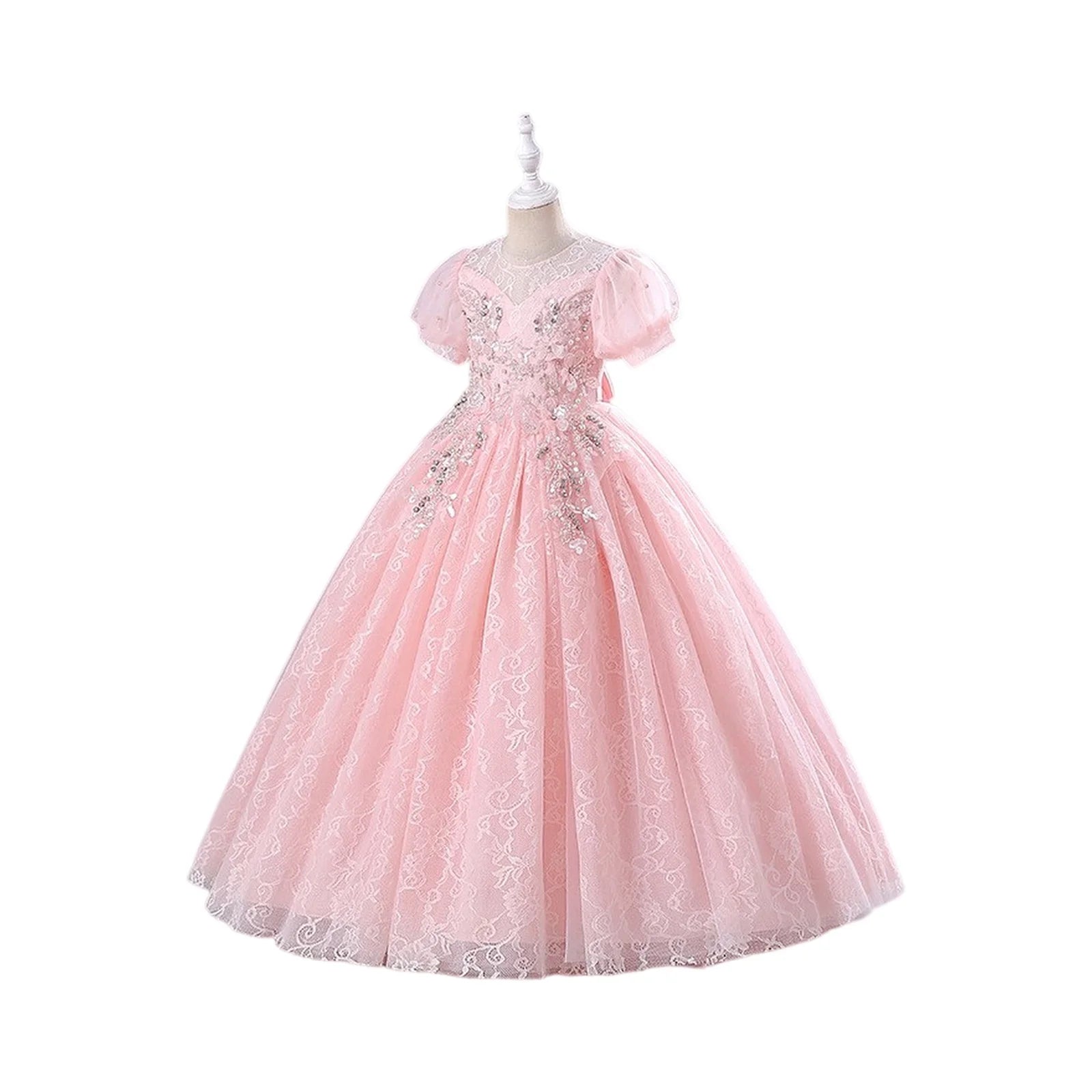 Girls Elegant Dresses Luxury Girl Wedding Dress Embroidery Flower White Dress For Girl Party Dress First Communion Prom Dress Good Vibrations