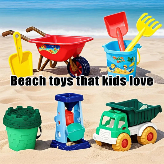 Children's beach toy sets: shovels, beach buckets, funnel tools, summer outdoor water play toys for babies Good Vibrations