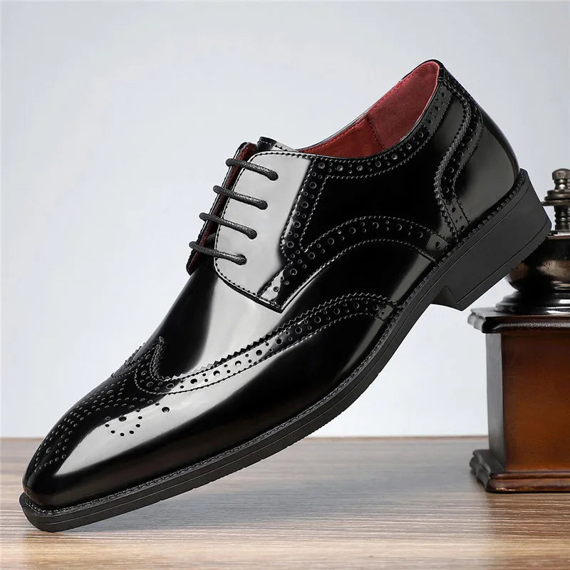 Fashion New Men's Pointed Green White Casual Brogues Oxford Shoes Male Wedding Dress Homecoming Formal Wedding Formal Footwear