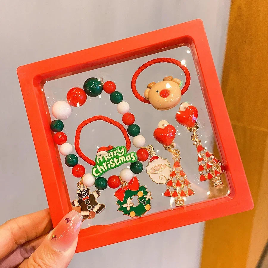 Children's Christmas Gift Jewelry Set: Colorful Bracelet, Versatile Ring & Headrope– Ideal Festive Xmas Present for Boys & Girls Good Vibrations
