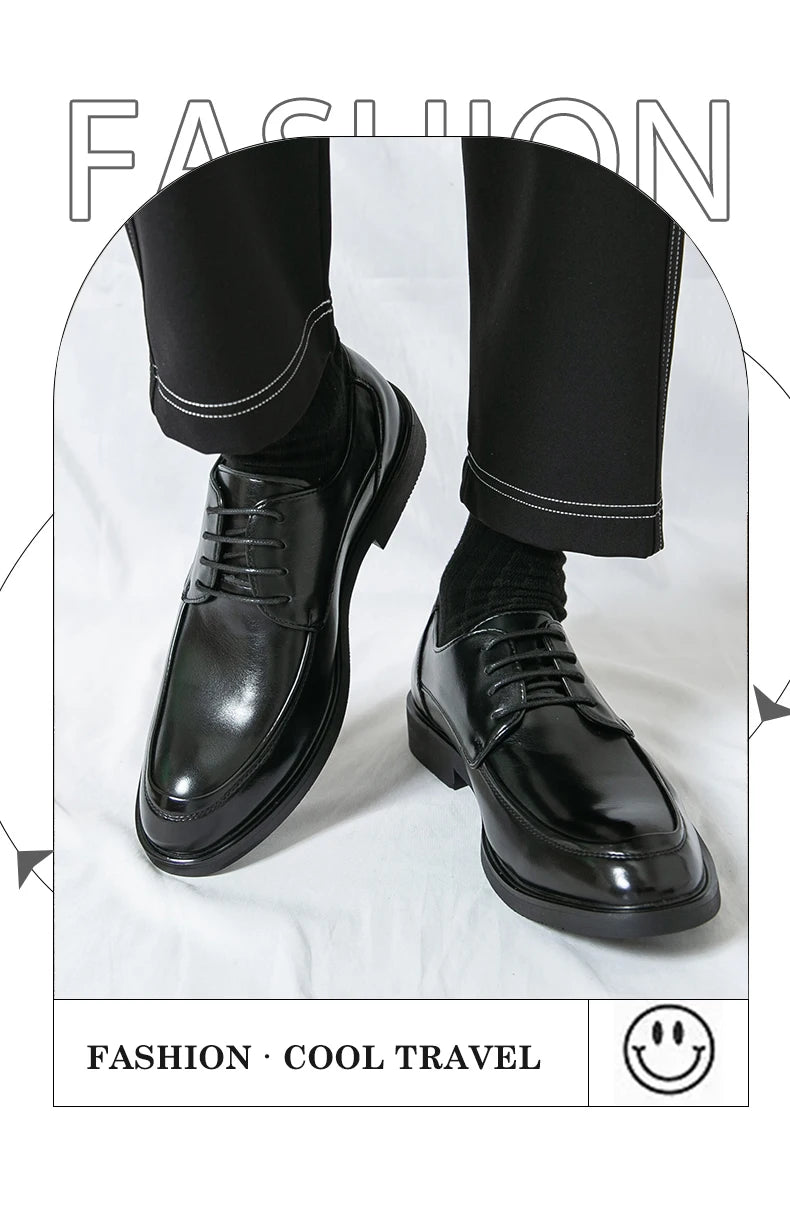 Men's Formal Dress Shoes Elegant Casual Business Luxury Italian Leather Skin Male Social Shoes Original