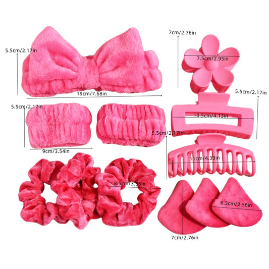 12PCS/SET Ladies Multi-Color Autumn and Winter Plush Hair Accessories Set Daily SPA Makeup Face Ultra-Practical Toiletry Set Lad Good Vibrations