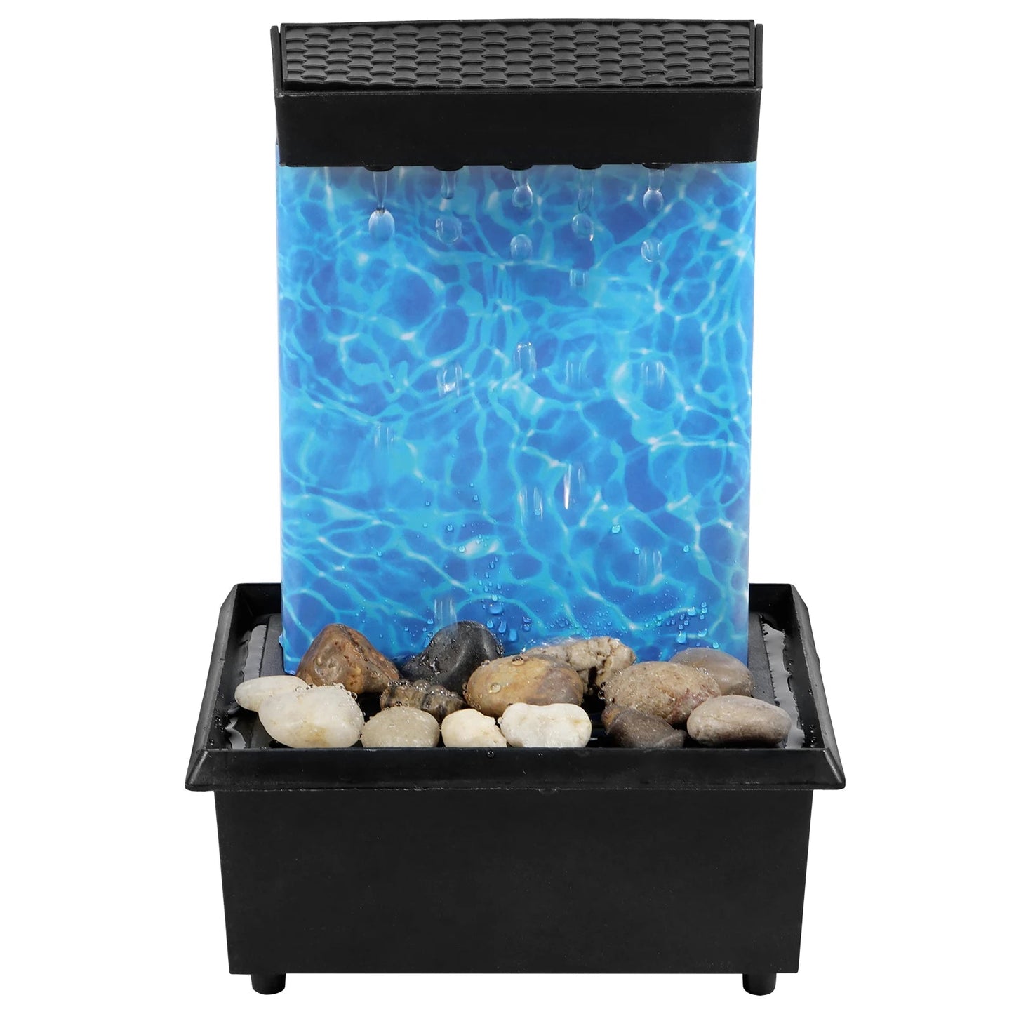 Desktop Water Fountain LED Indoor Decorative Fountain Creative Craft Home Decor Small Waterfall Fountains Zen Meditation Fountai Good Vibrations Adult Super Store